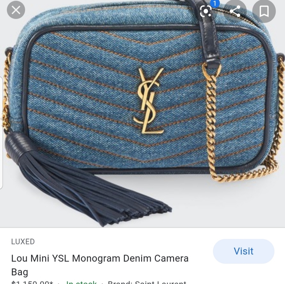 YSL denim camera bag